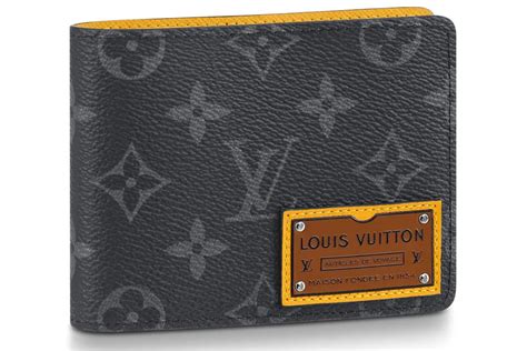 louis vuitton multiple wallet monogram eclipse gaston label savane yellow|Louis Vuitton wallet.